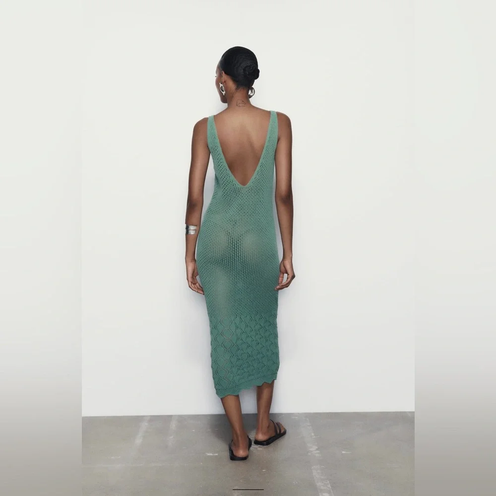 ZARA STRAPPY CHENILLE DRESS - Picture 3 of 5